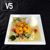 KREVETY v modrém thajském kari